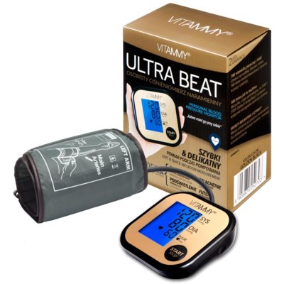 VITAMMY ULTRA BEAT Golden Black Ciśnieniomierz naramienny 22-42 cm z podświetleniem i etui