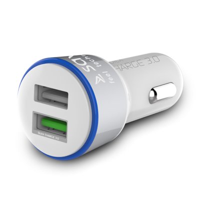 Elmak Ładowarka samochodowa Quick Charge 3.0 Savio SA-06/W, 5.4A, 3A, 2xUSB SAVIO SA-06/W