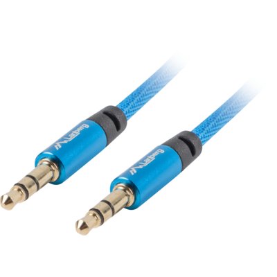 LANBERG LANBERG Kabel Premium Minijack Minijack M/M 3.5mm 1m niebieski + EKSPRESOWA 24H CA-MJMJ-10CU-0010-BL