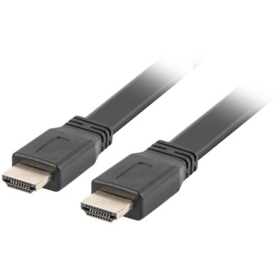 LANBERG LANBERG Kabel HDMI-HDMI M/M v2.0 0.5m czarny płaski (CA-HDMI-21CU-0005-BK)