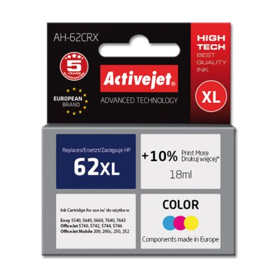 ActiveJet zamiennik HP 62 C2P07AE tusz 3-kolorowy - 18ml
