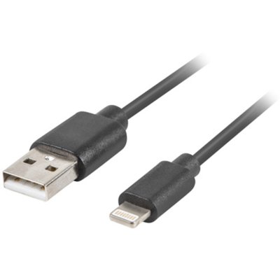 LANBERG LANBERG Kabel Lightning - USB-A M/M 1m czarny, pełna miedź