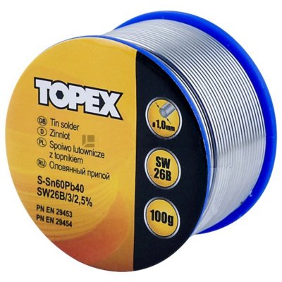 Topex Stop lutowniczy, 1mm, do elektrotechniki, 100g, , 44E522