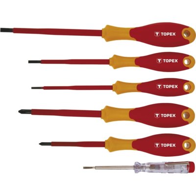 Topex wkrętaki elektrotechniczne, komplet 6 sztuk, , 39D150