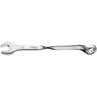 NEO-TOOLS Klucz płasko - oczkowy skręcony 90°, 15 mm 09-783