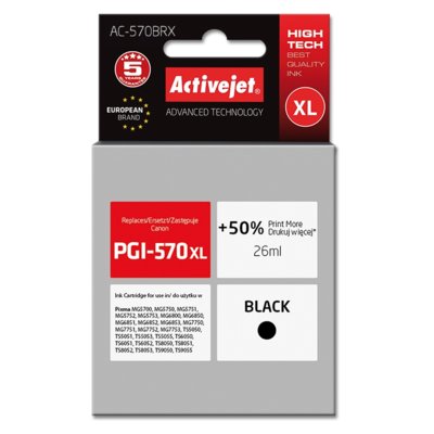 ActiveJet Tusz AC-570BRX (zamiennik Canon PGI-570XL; Premium; 26 ml; czarny) 2_200182