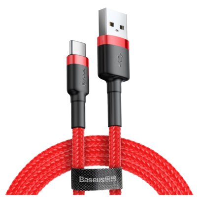 Baseus kabel Cafule (typu C 1 m) czerwony 3A
