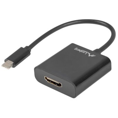 Lanberg Adapter USB CM HDMI F 15cm czarny (AD-UC-HD-01)