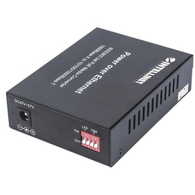 Intellinet Media konwerter Gigabit PoE+ 1000Base-T RJ45/1000Base-LX SC SM 20km