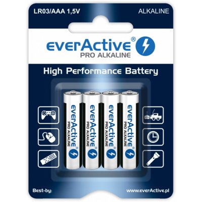 EverActive 4 x baterie alkaliczne Pro LR03 / AAA (blister)