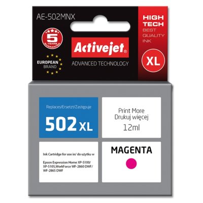 ActiveJet Tusz AE-502MNX (zamiennik Epson 502XL W34010; Supreme; 12 ml; czerwony) (EXPACJAEP0297)