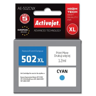 ActiveJet Tusz AE-502CNX (zamiennik Epson 502XL W24010; Supreme; 12 ml; niebieski) (EXPACJAEP0296)