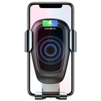 Baseus GRAVITY VENT CAR MOUNT WIRELESS CHARGER BLACK