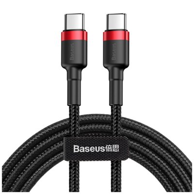 Baseus Kabel Cafule 2x USB-C QC 3A 1m PD black CATKLF-GG1