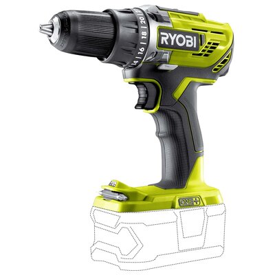 RYOBI cordless drill R18DD3-0 18 Volt green black without battery and charger