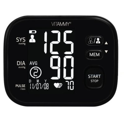 VITAMMY Super Cosmo Black and White Ciśnieniomierz naramienny 22- 42 cm z IHB i podświetleniem