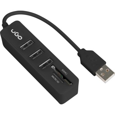 UGO HUB USB 2.0 - 3 porty + czytnik SD/MICRO SD UGO MAIPO  HU-200