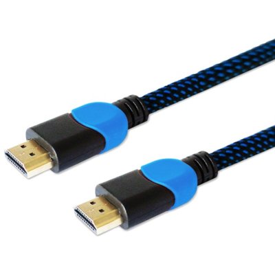 SAVIO Kabel SAVIO GCL-05 (HDMI M - HDMI M; 3m; kolor czarno-niebieski)