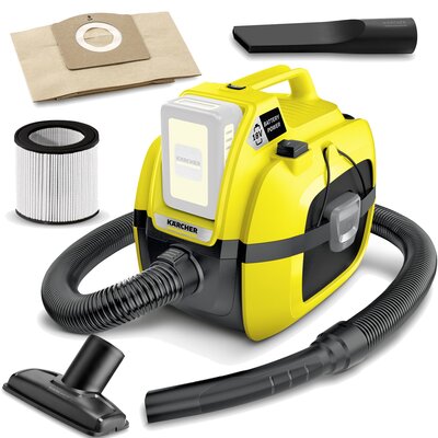 Karcher WD 1 Compact Battery hand-held vacuum yellow black without battery and charger