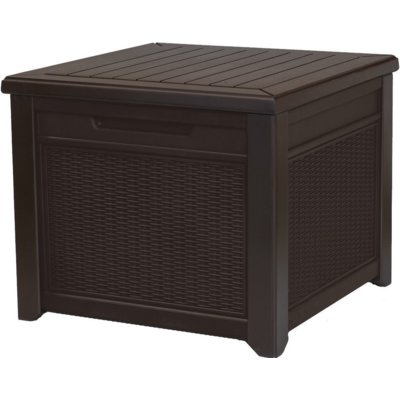 KETER Stolik skrzynia ogrodowa Cube Rattan Brązowy 208l KET237779