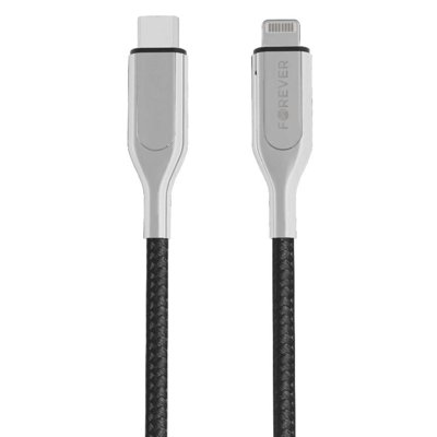 Kabel typ-C/lightning MFI PD 2,4A 1,5m czarny