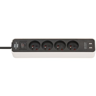 Brennenstuhl Listwa 191820 4GN 1.5m) Czarno-biały