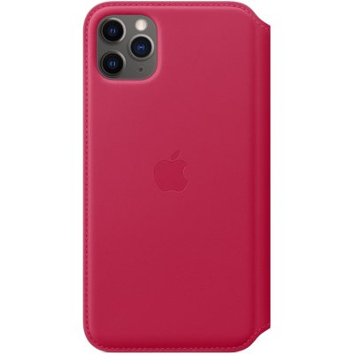 APPLE Skórzane etui folio do iPhone 11 Pro Max malinowe