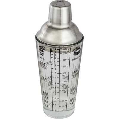 Xavax shaker do koktajli szkło z sito statywu (400 ML, 4 CL kubek z miarką w pokrywie, ze stali nierdzewnej, z przepisami kulinarnymi) 00111550