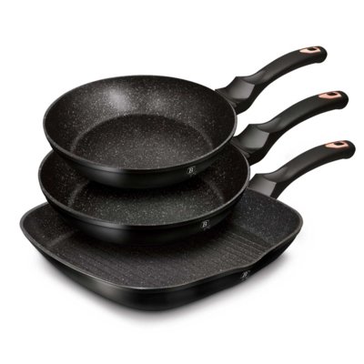 Berlinger Haus Zestaw patelni Black Rose Collection BH/6156 3 elementy) BH/6156