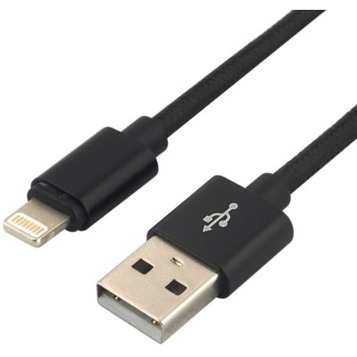 Apple everActive Kabel przewód pleciony USB Lightning everActive CBB-0.3IB 0.3m z obsługą szybkiego ładowania do 2.4A czarny