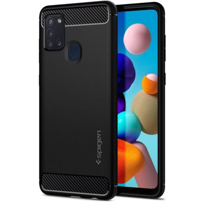 Spigen Etui Rugged Armor Galaxy A21s czarne 8809685629269