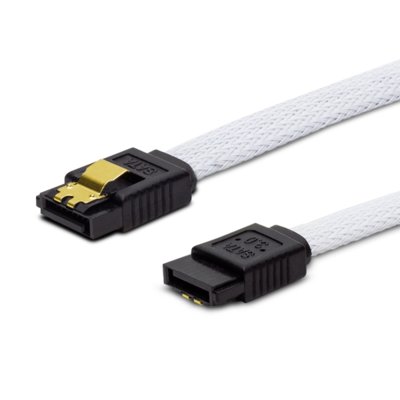 Savio Kabel SATA III GAK-05 0,5m, oplot biały, prosty, złote zatrzaski 10 sztuk GAK-05