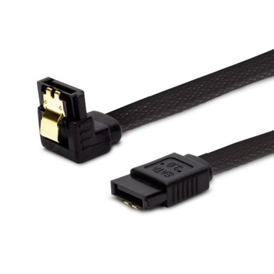 Savio Kabel SATA III GAK-04 0,3m, oplot czarny, kątowy, złote zatrzaski 10 sztuk GAK-04