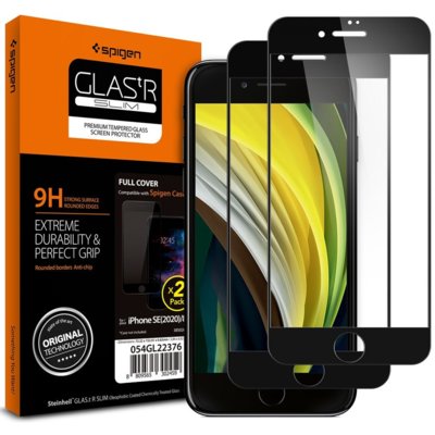 Spigen Szkło x2 Glass FC do etui do Apple iPhone 6/6S/7/8/SE 2020 Black AGL01315