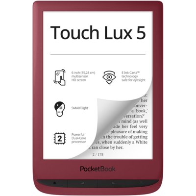PocketBook 628 Touch Lux 5 Czerwony