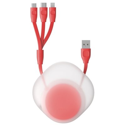 Baseus Zwijany kabel Usb 3W1 Lightning Usb-c Micro 0,85M CAMLT-TY09