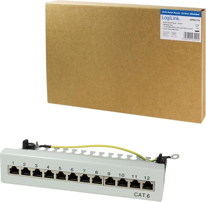 LogiLink Patch panel stacjonarny NP0017A 12x RJ45 kat.6 ekranowany