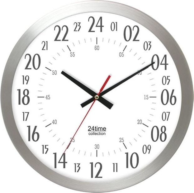 Atrix Metalowy 24-godzinny zegar ścienny Atrix AL2412H24A T2 uniwersalny