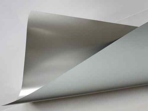 Fedrigoni Papier samoprzylepny ozdobny Metal 80 Silver Gloss (srebrny) błyszczący nacinany 80g 50x70 cm, minimum 1 arkusz, paczka 200 arkuszy 10086905