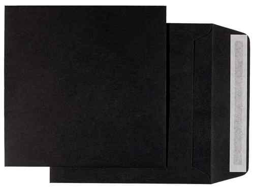 Papeterra Burano Black. Czarna gładka, próbka kopert ozdobnych Dl 110x220 mm (ppp16) ppp16