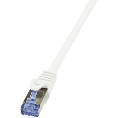 LogiLink Kabel sieciowy CQ3021S CAT 6A S/FTP AWG 26/7 RJ45 0.50 m Biały