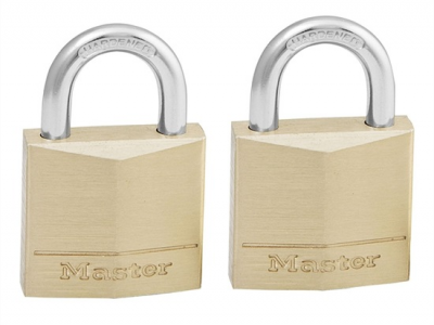 MasterLock Zestaw - 2x Kłódka mosięzna 30mm - HS/16mm - 5mm - na jeden klucz 130