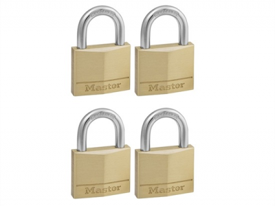 MasterLock Zestaw - 4x Kłódka mosięzna 50mm - HS/25mm - 6mm - na jeden klucz 150