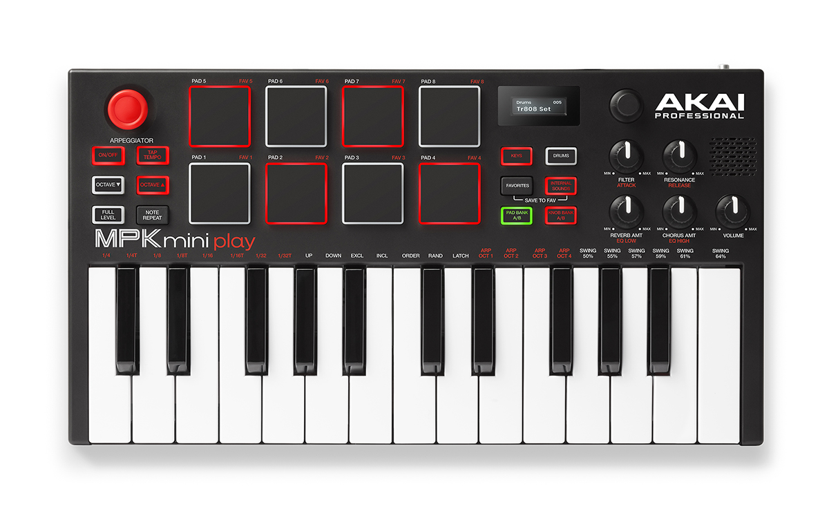 Akai MPK MINI PLAY - klawiatura sterujaca z głośnikami ♦ NATYCHMIASTOWA WYSYŁKA ♦ 30 DNI NA ZWROT ♦ GWARANCJA DOOR-TO-DOOR