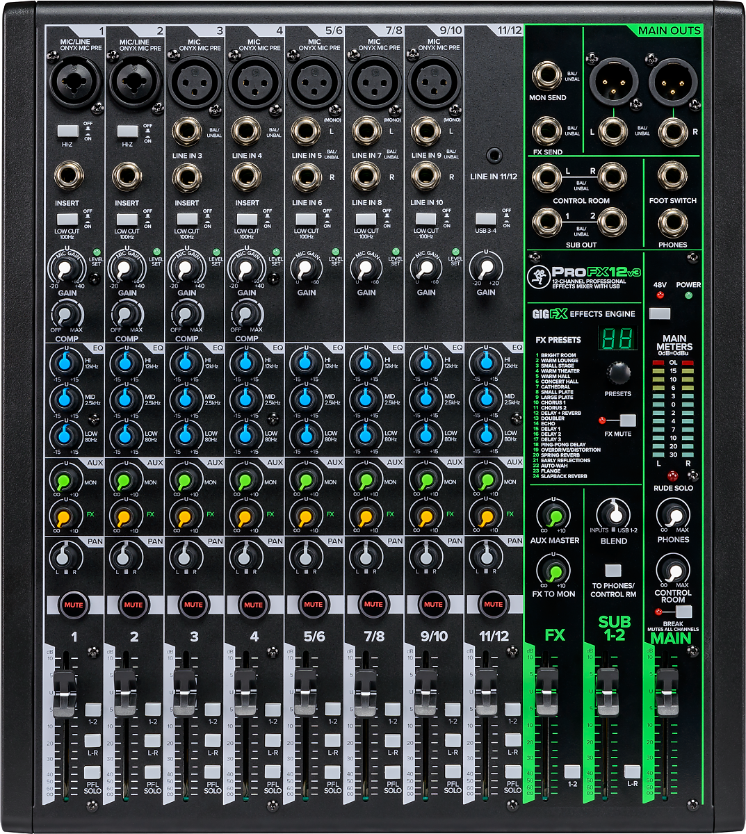 MACKIE PROFX 12 v 3 - 12-sto kanałowy mixer audio ♦ 30 DNI NA ZWROT ♦ GWARANCJA DOOR-TO-DOOR ♦ SZYBKA WYSYŁKA