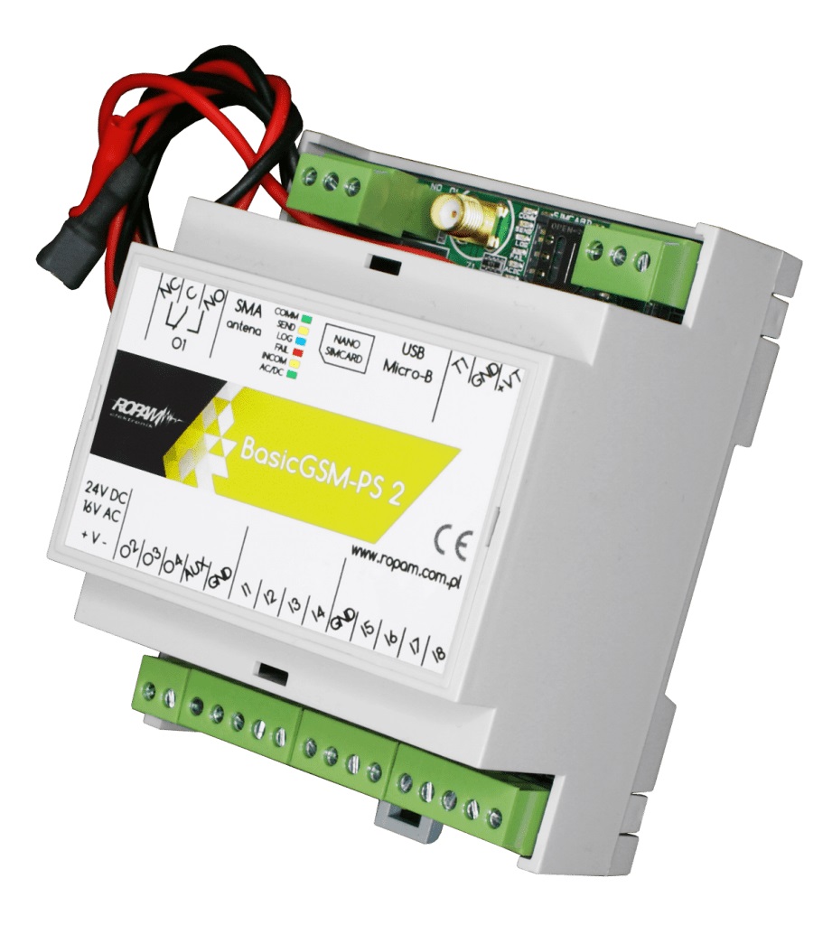 Ropam Elektronik Elektronik BasicGSM-PS-D4M 2 moduł powiadomienia i sterowania GSM 8 wejść GSM/GPRS-2G alarm)