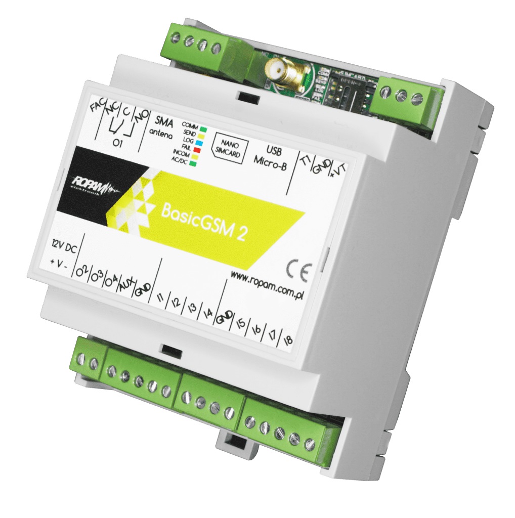 Ropam Elektronik Elektronik BasicGSM-D4M 2 moduł powiadomienia i sterowania GSM 8 wejść GSM/GPRS-2G alarm)
