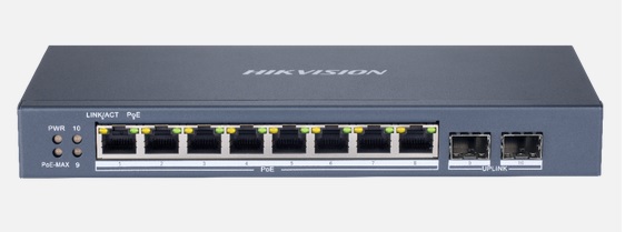 Hikvision DS-3E1510P-E 8 portów 1GbE PoE 2 porty 1GbE SFP UpLink)