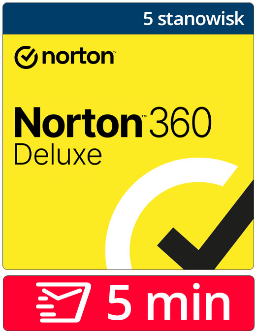 Norton 360 Deluxe 2026 (5 stanowisk, odnowienie na 12 miesięcy)