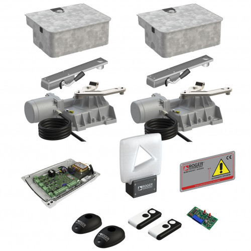 ROGER Zestaw do bram skrzydłowych SET BR21 354 F o max długościach skrzydeł 4,5m + 4,5m do montażu podziemnego